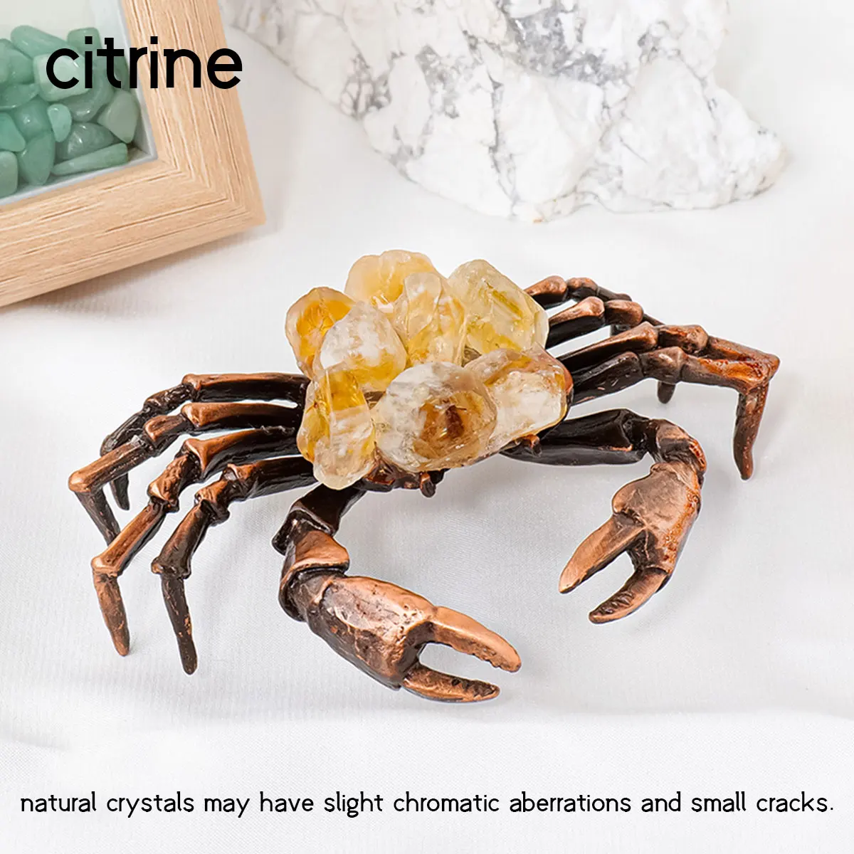 Wholesale Rough Crystal Tooth Healing Stones Crystal Crafts Crabs Shape Crystal Crab For Halloween Decoration