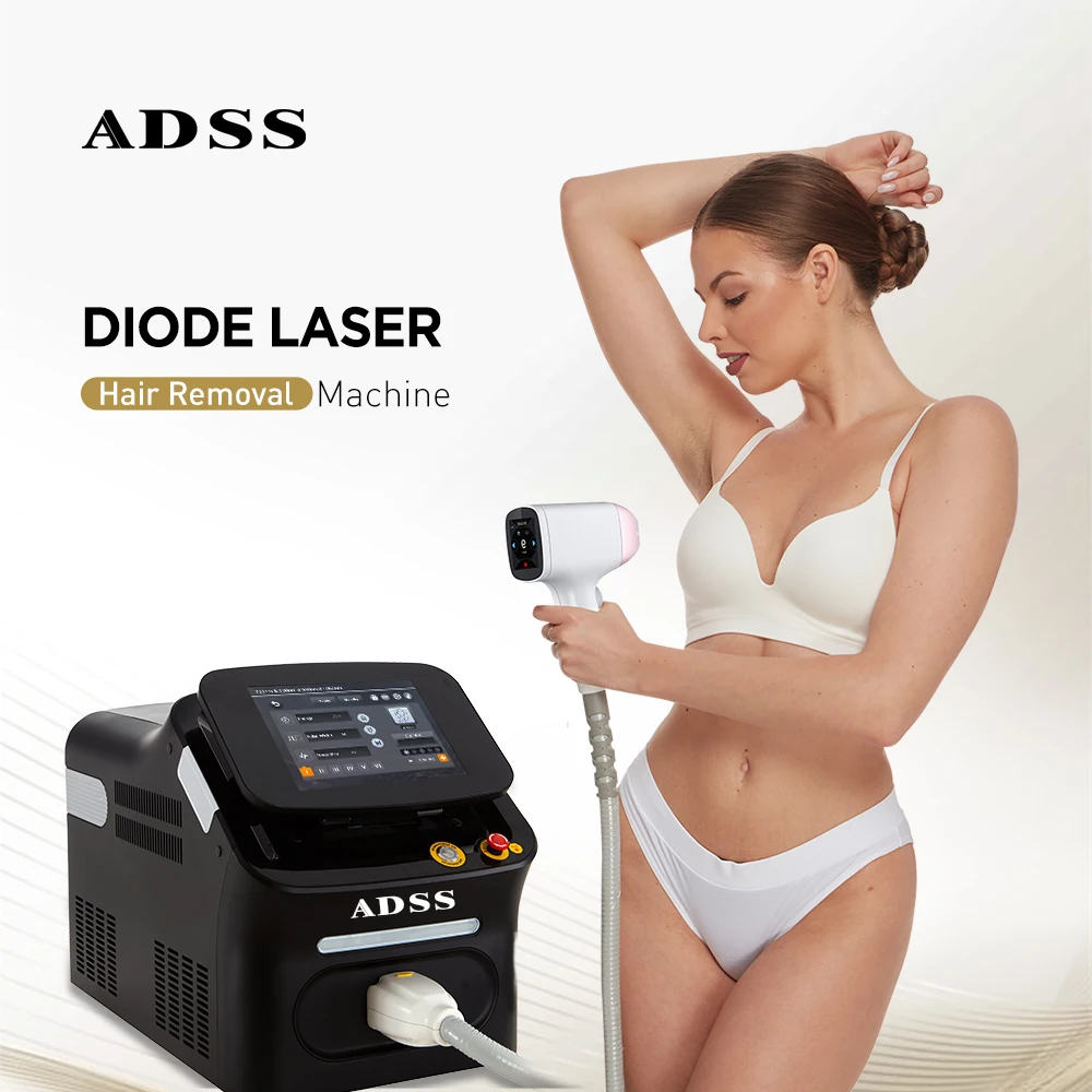 ADSS Hottest 755nm 1064nm 808nm Diode Laser Hair Removal Deplication Laser Machine with CE