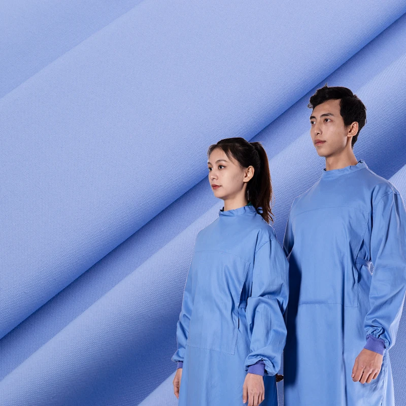 Twill Hospital Care Uniform Fabric 150GSM TC 80/20 White T : C 80 : 20,polyester / Cotton Organza Fabric Medical Uniforms Woven