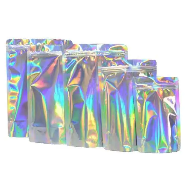 Waterproof High Quality Printing Cheap Holographic Bubble Envelopes Packaging Bags Poly Bubble Mailers Stand Up Pouch