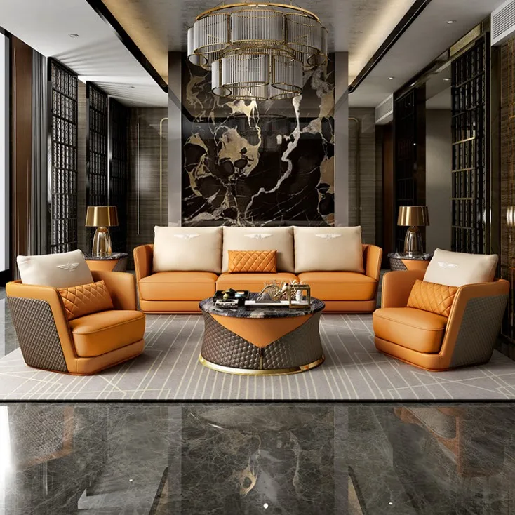 Latest Design Living Room Sofa Set 1+2+3 seat luxury sofa set furniture