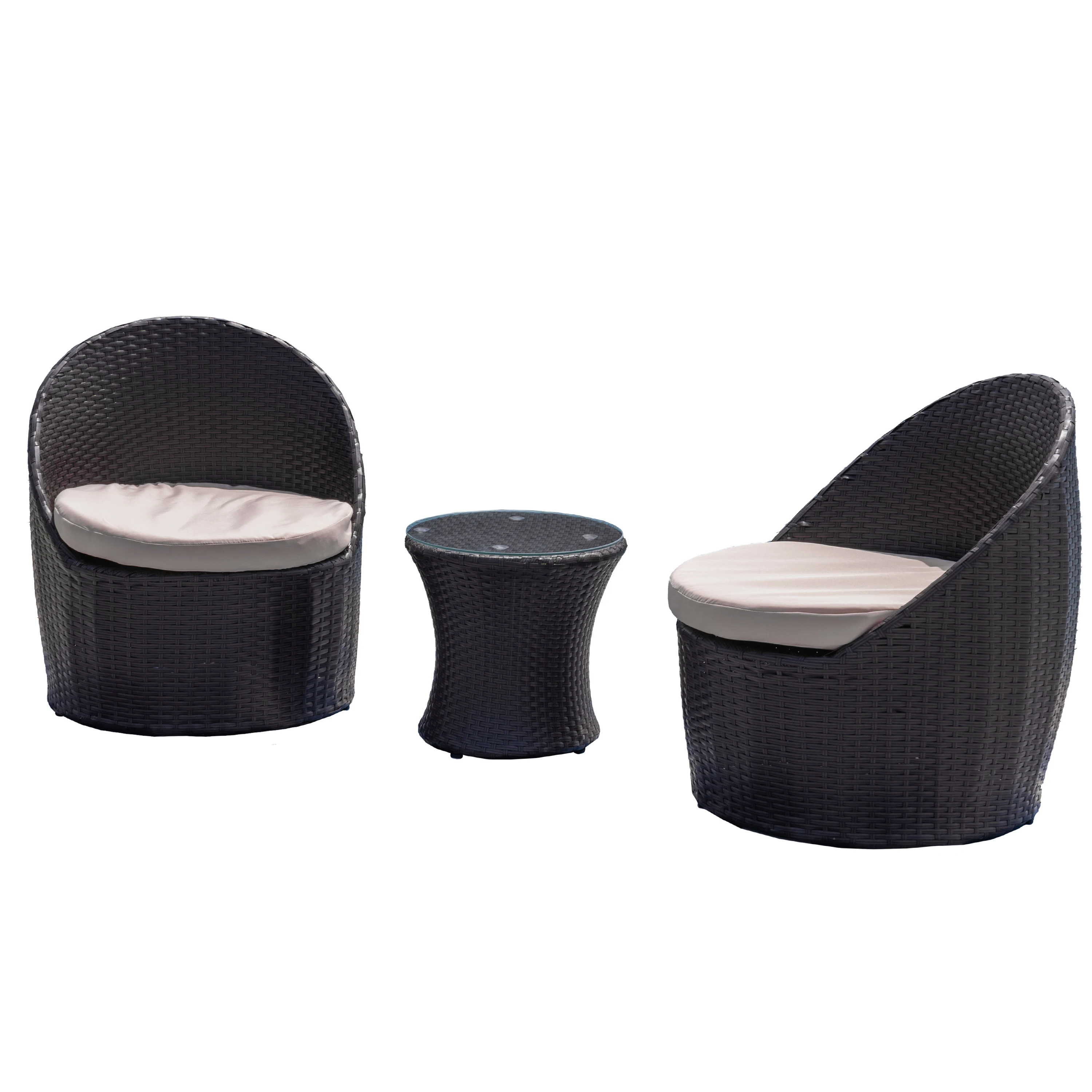 Ready to ship USA Outdoor garden balance 3-piece nature rattan chair outdoor furniture