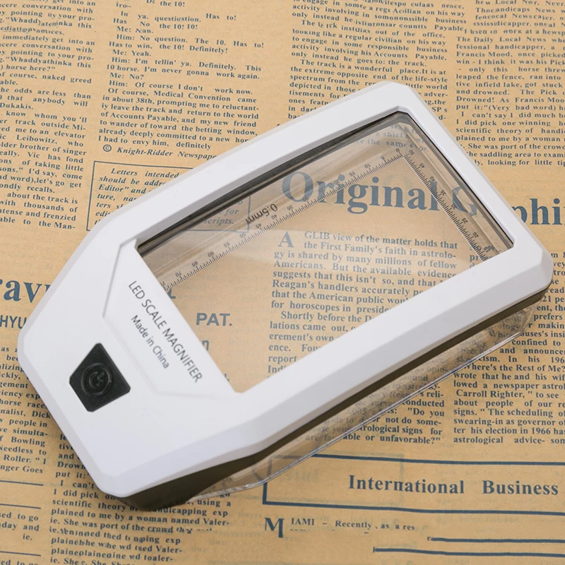 TH-8017 Portable Illuminated Magnifying Mirror,Multi Functional Paperweight Magnifying Glass Led  And Scale