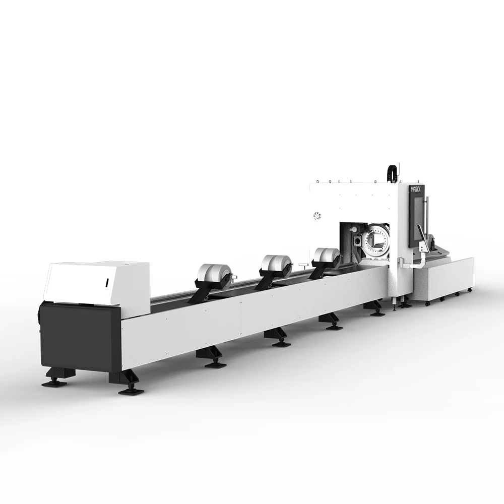Good price two chuck level heavy tube steel laser cutting machine 6000W with Raycus laser source 6m