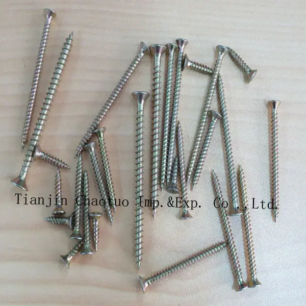 Factory supply!Yellow / white Zinc Countersunk Head DIN7505 Harden MDF furniture Chipboard Screw For Wood