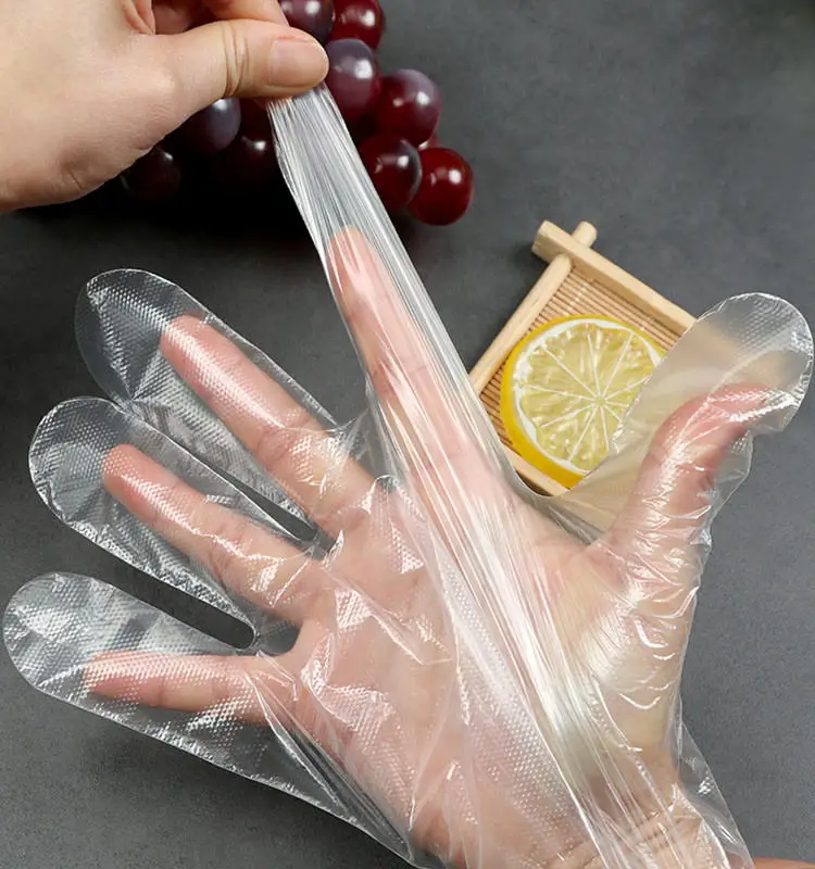 High Density Polyethylene Disposable Gloves Clear HDPE Gloves for Cleaning Food Household and Kitchen Usage Latex Free