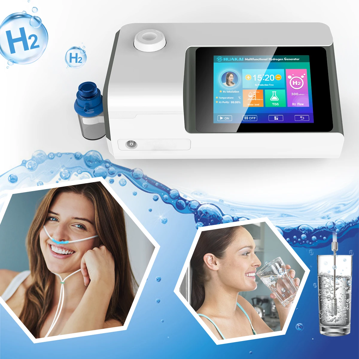 Hydrogen Inhaler H2 Gas Generator 300ml/min  Hydrogen Machine Rich Hydrogen Water Device