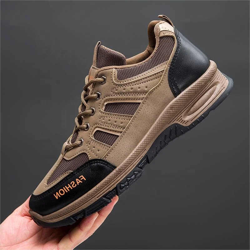 Working Shoes for Men Safety Custom logo Hiking Shoes Men Outdoor Boots Men Outdoor Leather Shoes