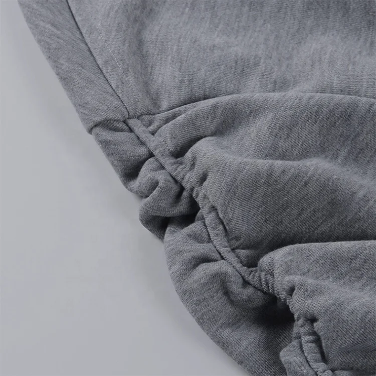 Hot Selling Autumn Solid Color Ruched Long Sleeve Women Pullover Sweatshirt Ladies Loose Blank Drawstring Hoodie With Pocket