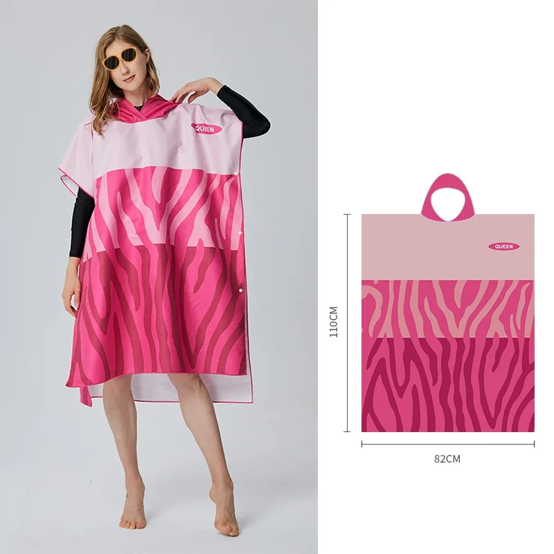 custom made microfiber hooded beach poncho towel 100 microfiber surf changing robe swim towel wetsuit beach poncho for adults