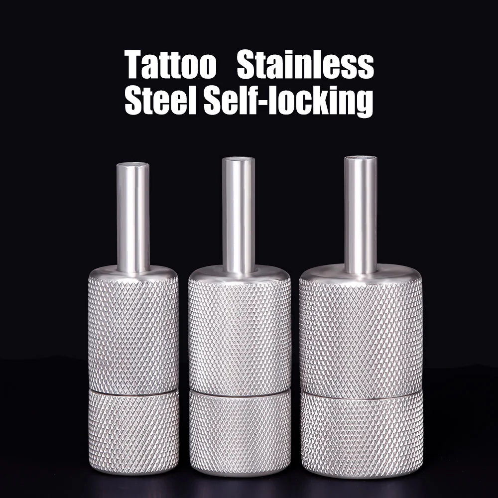 Stainless steel self-locking Tattoo grip (22mm 25mm 30mm) for coil tattoo machine and rotary tattoo machine