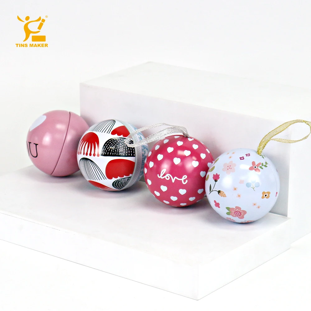 Tinsmaker Ball Shape Tin Can tin box Custom Metal Can Packaging Recyclable Christmas Metal Tin Ball