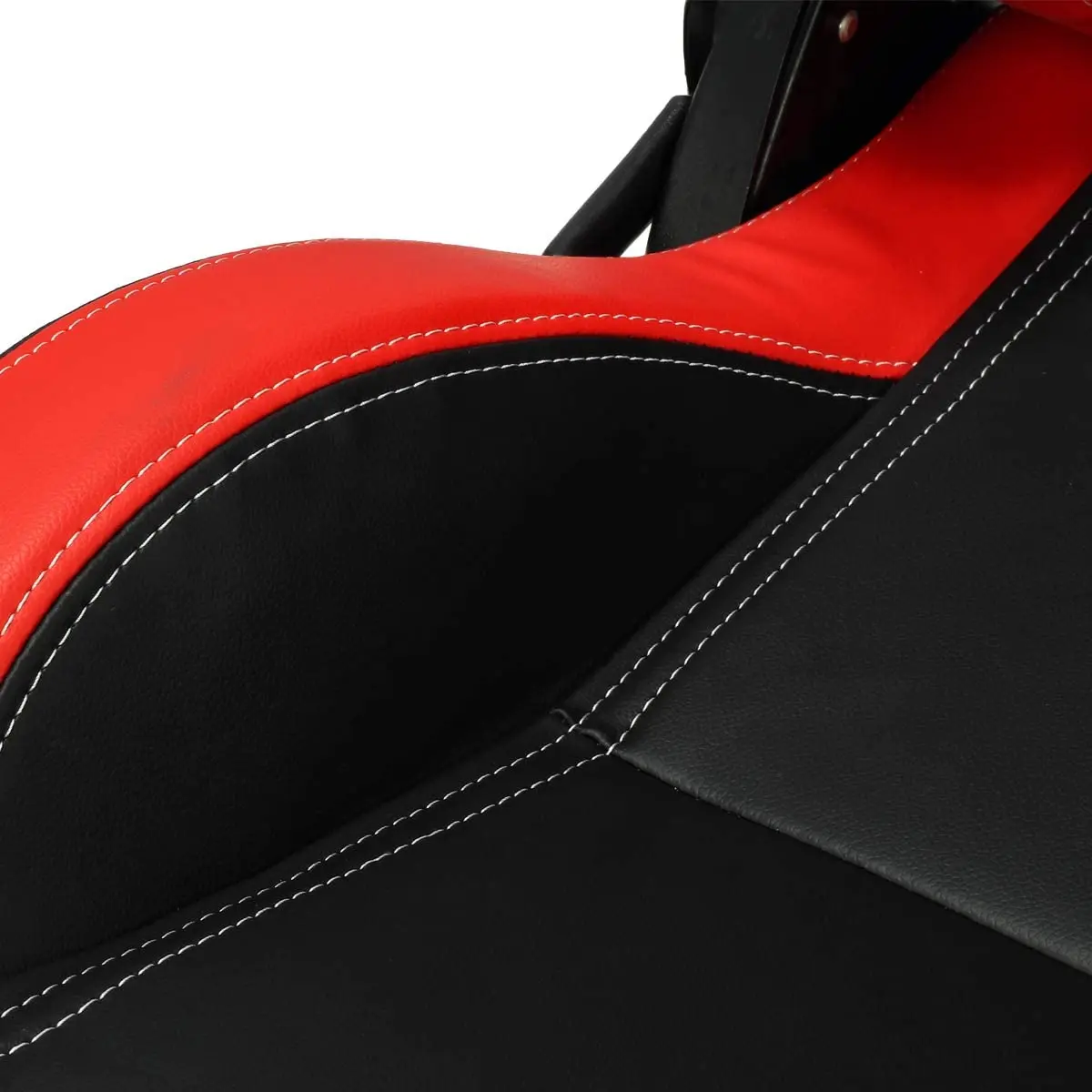 Jiabeir Customized Logo Black Red PVC Leather With White Line Double Slider Bucket Seat