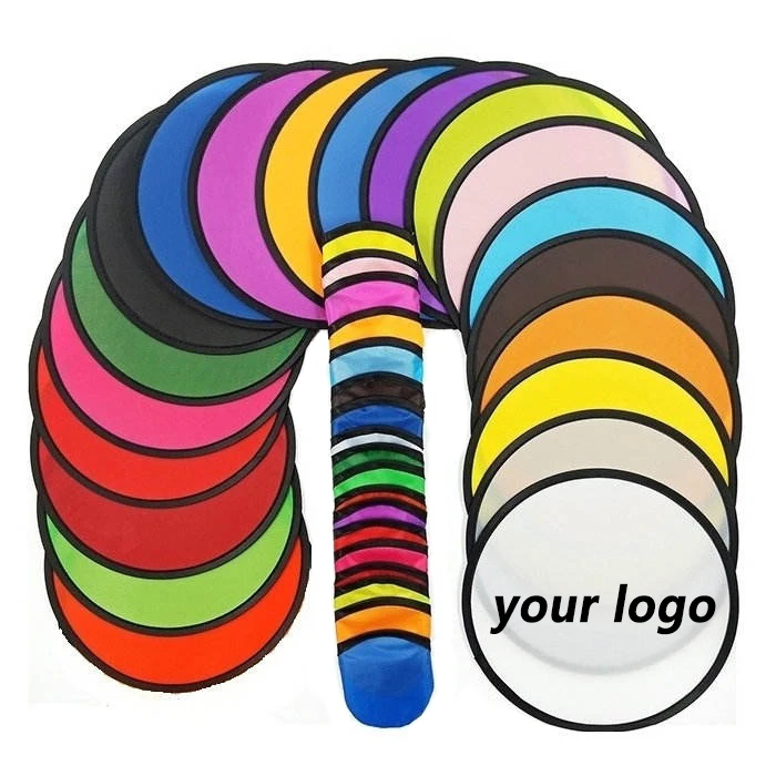 OEM ODM Factory Manufacturer Outdoor Customized Nylon Folding Hand Fan Foldable Round Flying Disc
