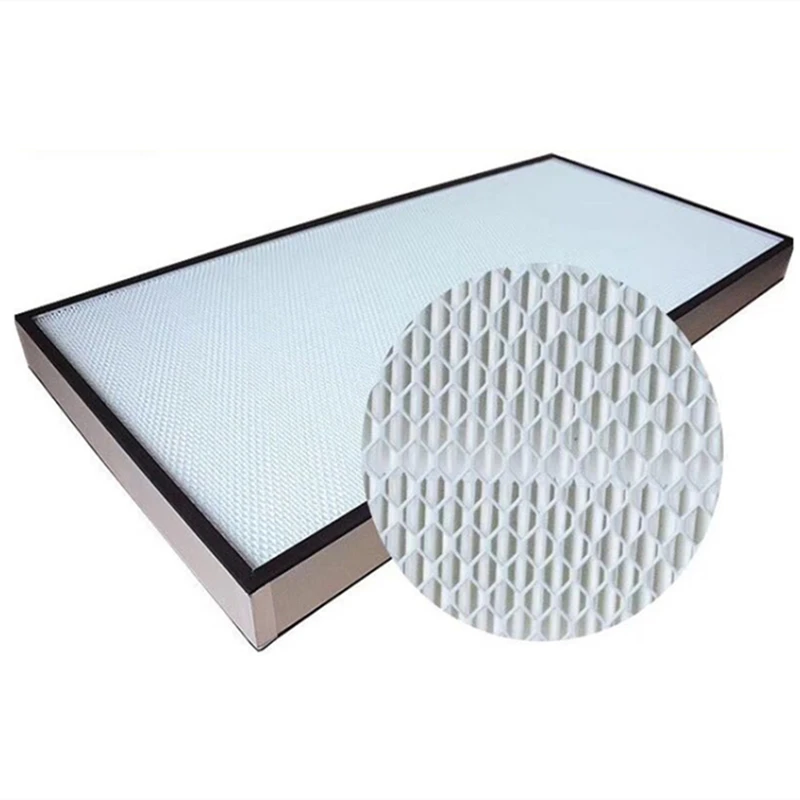 H13 H14 High Efficiency Air Filter Mini pleat hepa filter For Ventilation System with partition	but without parttition