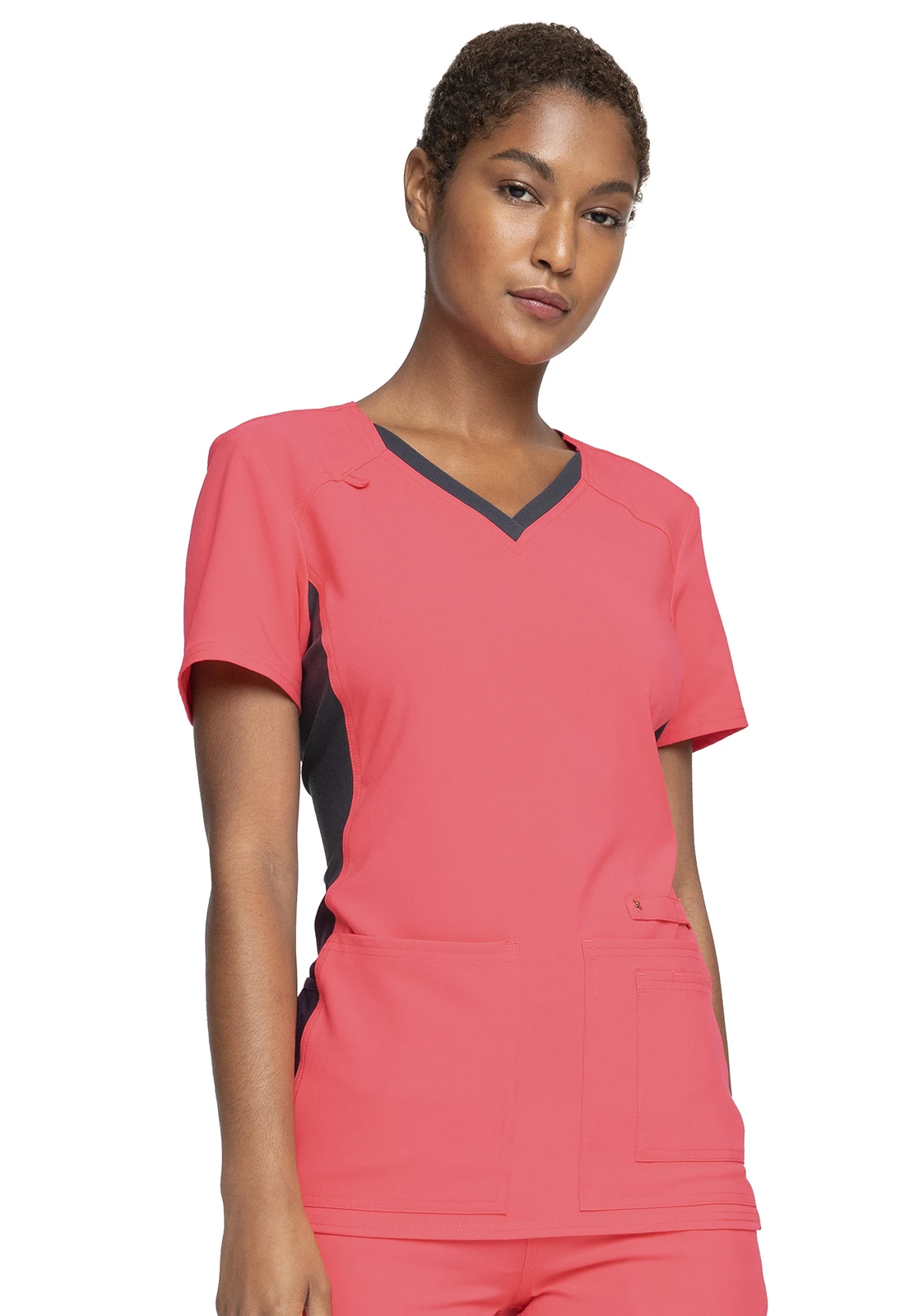 Surgical Active Work Wear Scrubs Uniforms Sets V-Neck Knit Panel& Straight Leg Pant Scrubs Nurse Scrub Beauty Salon