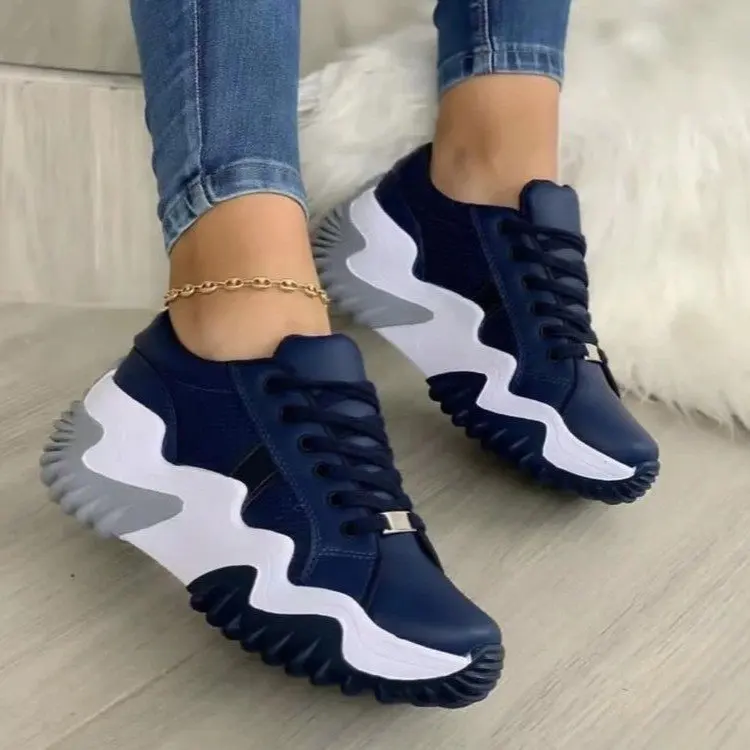 Custom New Styles Low Cut Platform Lightweight Cushioned Running Women Sneakers Casual Sports Shoes