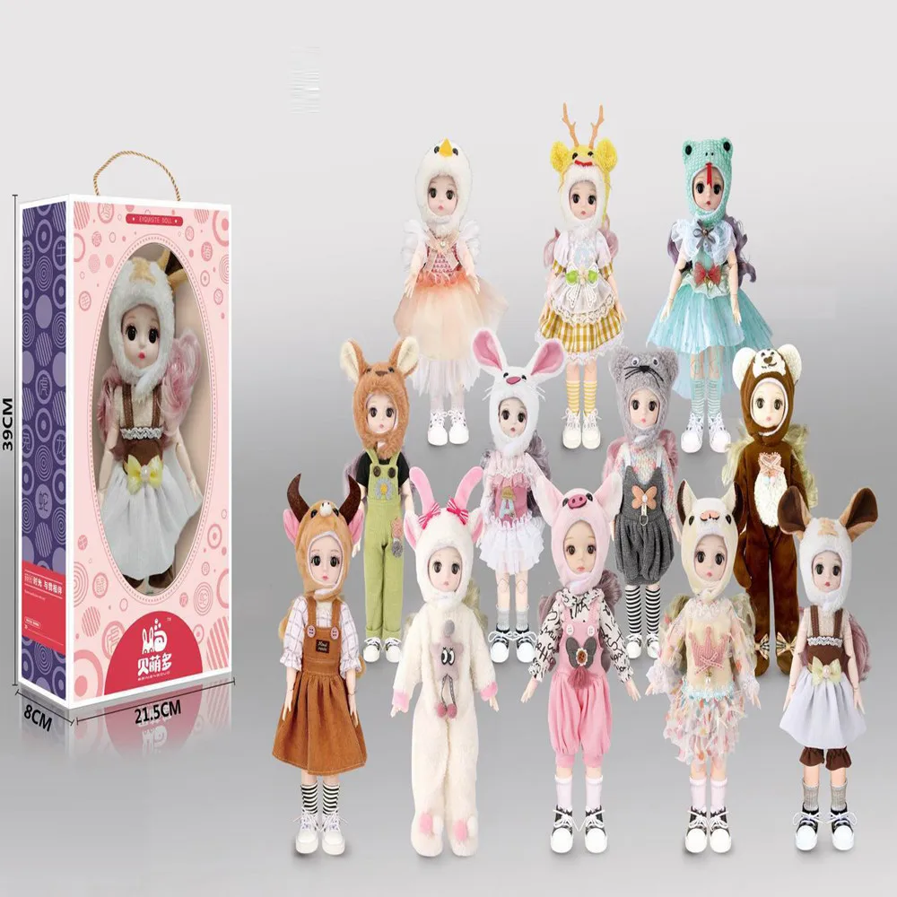 Bai Meng Duo Handmade  Mini Fashion BJD Doll Jointed Ball MSD Cute Make Up Movable Princess Clothes Suit Accessories Baby Toy Nu