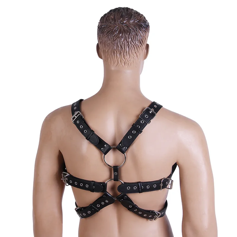 Wear Leather Clothes Bondage Body Restraints for Men Sexy Games Appliance