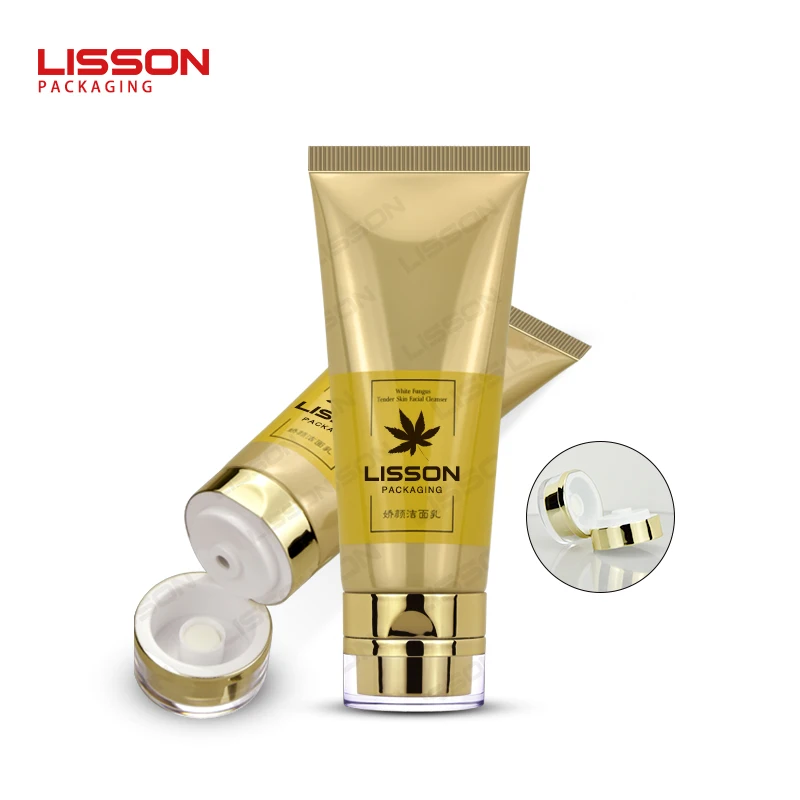 Cosmetic Round Shape ABL Empty Facial Cleanser Tube Hand Cream Face Wash Lotion Plastic Tube Packaging with Acrylic Cap