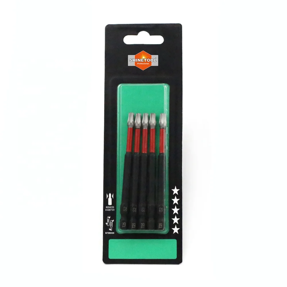 5pcs S2 material T25 bits set screw driver bit
