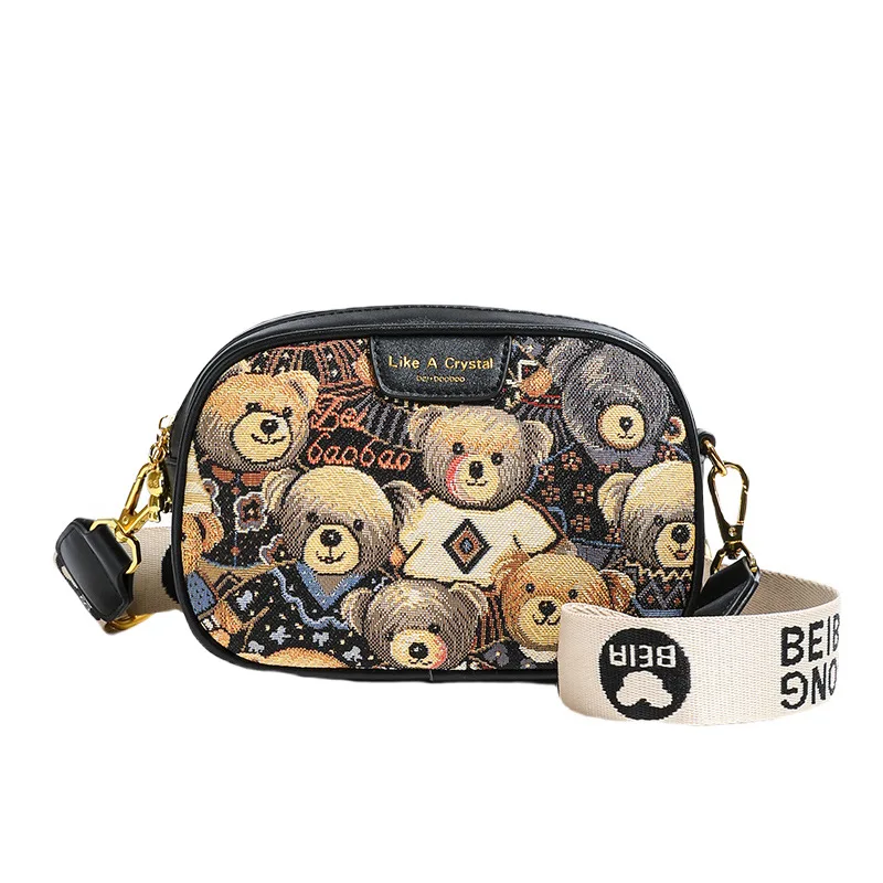 China E-commerce Street Trendy Shoulder Boho Bags Bohemian Fashionable Canvas Tote Bag With Pocket And Zipper For Outdoor Sport