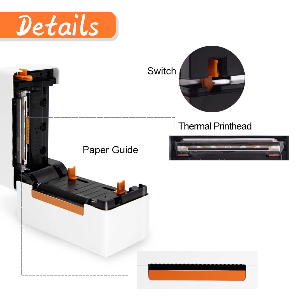 IPRT QIRUI  3inch 80mm thermal shipping label printer a6 sticker waybill thermal printer with bluetooth