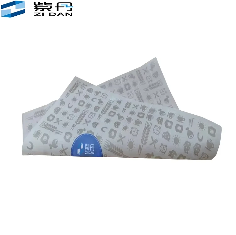 Custom Biodegradable Hot Dog Burger Packaging Kraft Paper Greaseproof Hamburger Sandwich Wax Paper Food Wrapping