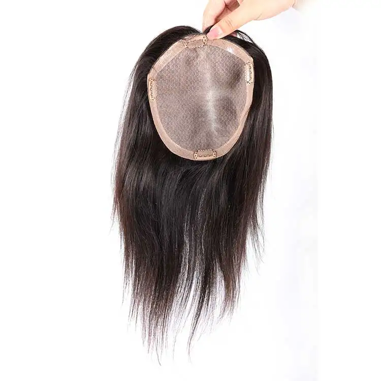 100% Silk Topper Human Hair Topper Supplier With Remy Virgin Human Hair Women Topper