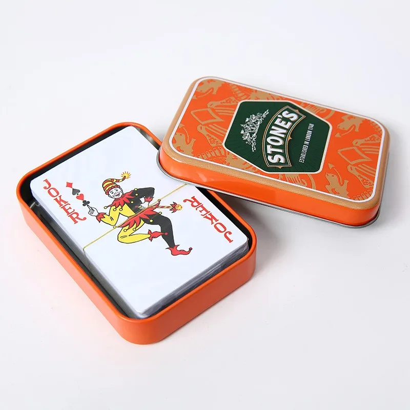 Promotional Cheap High Quality Iron Box Packing Custom Logo Funny PVC Waterproof Plastic Playing Cards