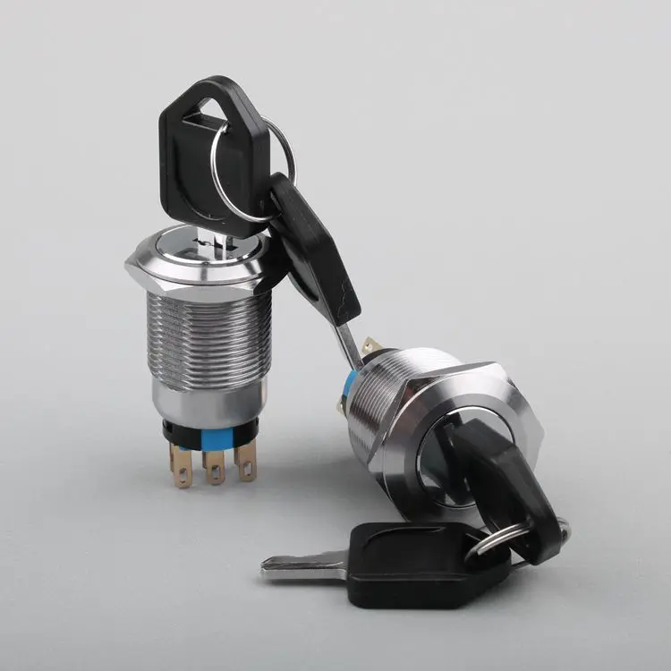 metal switch Emergency Stop Button 22mm 19mm Key Switch