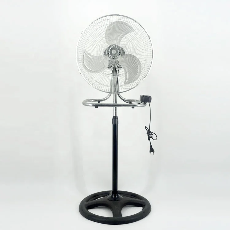 Cheap price indoor oscillating cooling iron metal blades 220v electric silver 2 in 1 18 inch industrial stand fan
