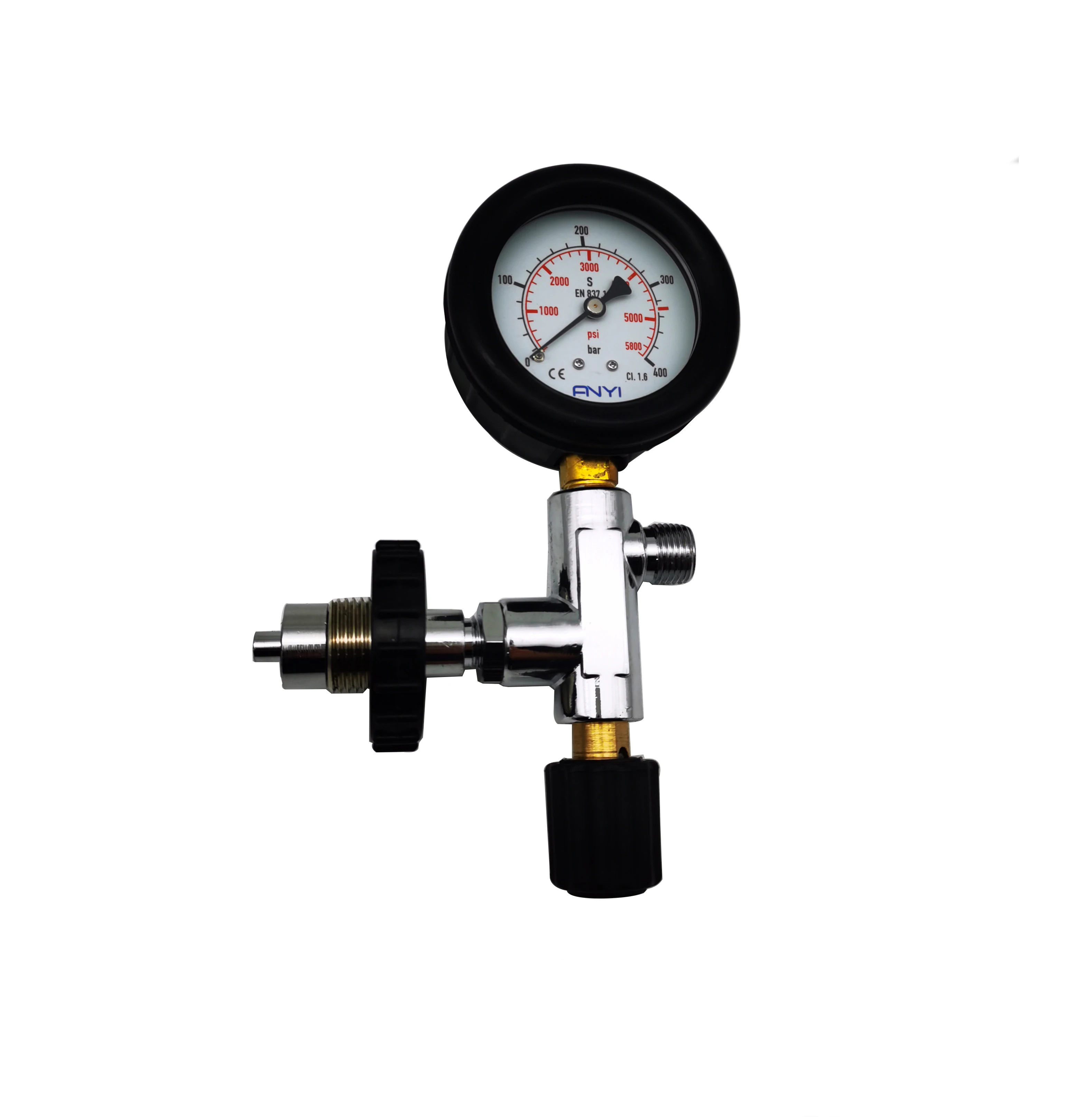 Hot Sale SCBA G5/8 Universal Cylinder Pressure Gauge Charging Valve Switch  For Fire Fighting Parts