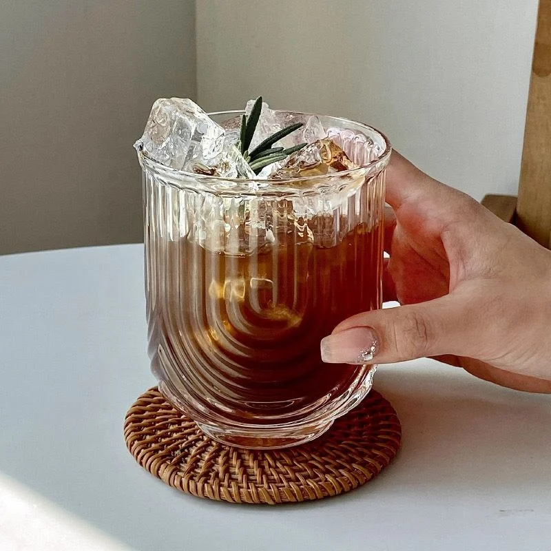 Free Sample Machine Made 14 oz Arch U Shaped Lead-free crystal Clear Lowball Tumbler Whiskey Glasses Set