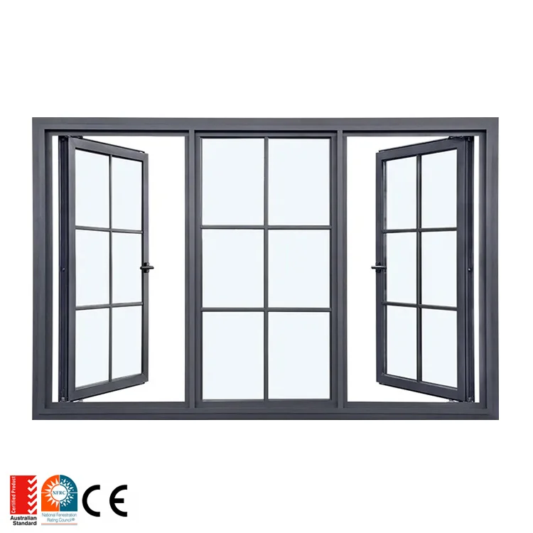 american style vertical sliding burglar proof mesh windows large-glass-windows 3 panel small casement window cheap price