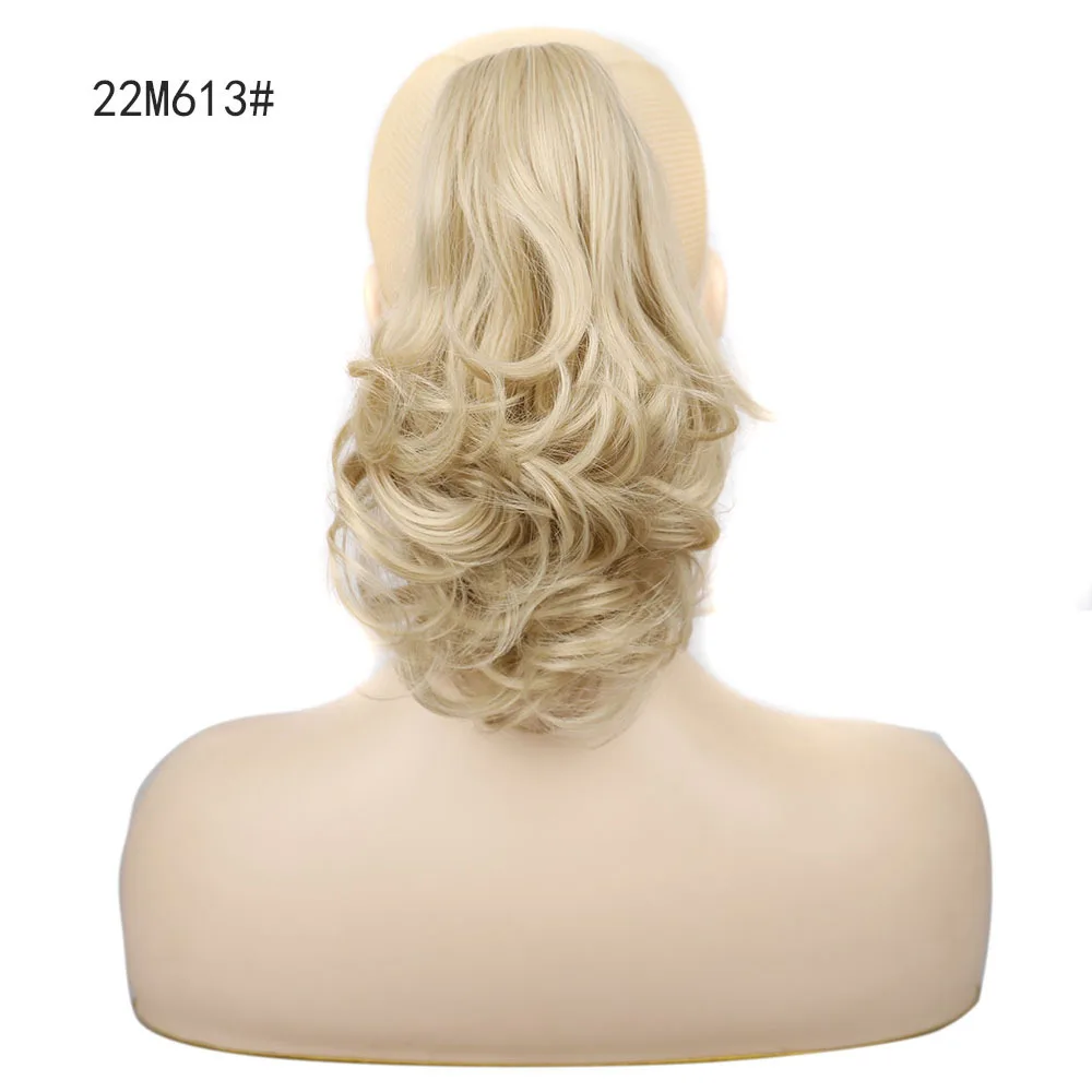 Synthetic Short Wavy Ponytail Hair Extension Black Brown Pony Tail Claw Jaw In Hairpiece Clip In Hair Tail For Women
