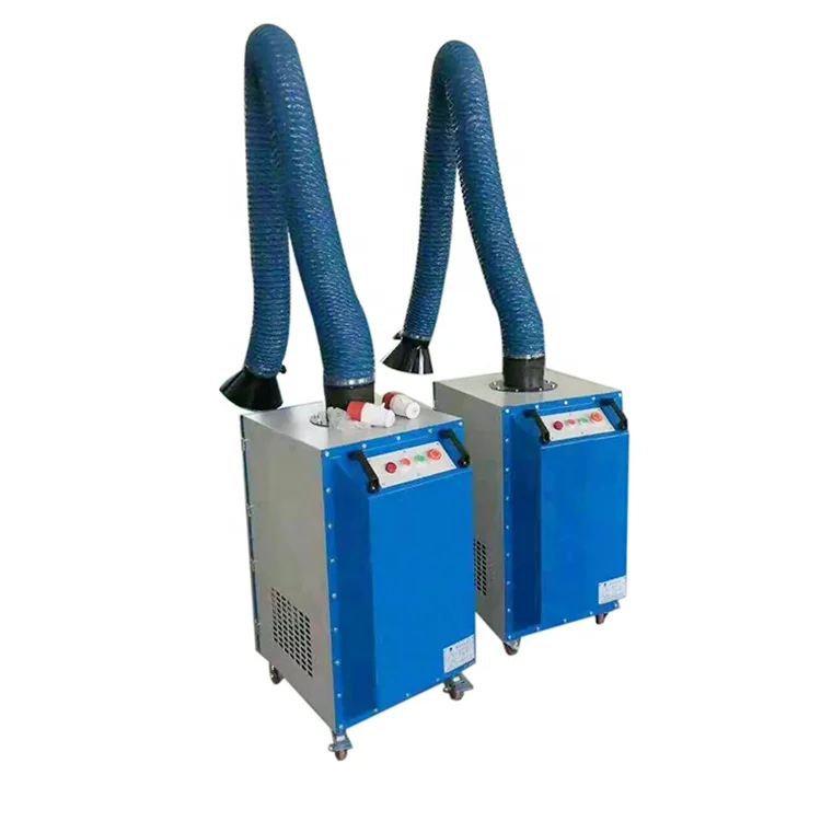 Automatic Industrial Welding Fume Extraction System with Two Suction Arms Dust Collector Smoke Extractor