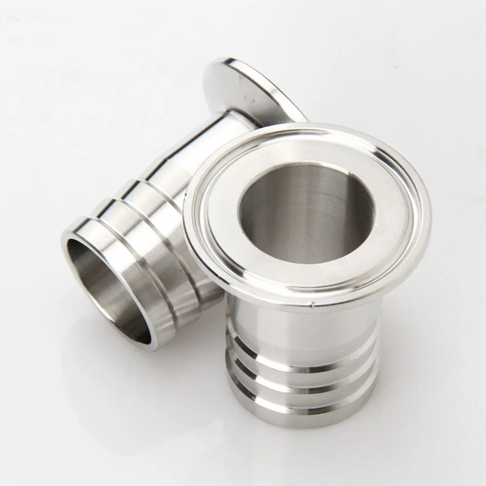TONY Fluid Stainless Steel 304 316 Sanitary Tri Clamp Hose Barb Adapter Quick Connecting Pipe Fitting