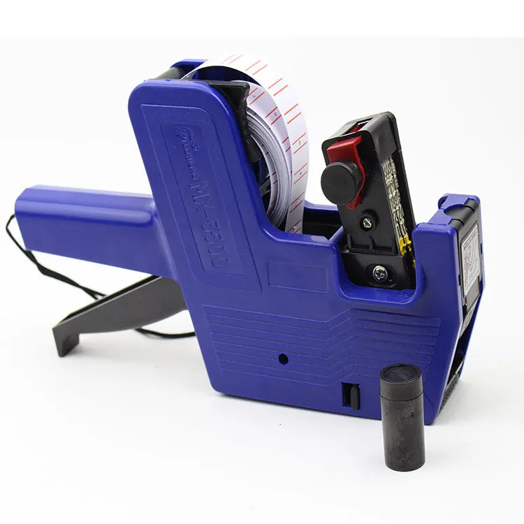 Supermarket Price Gun Labels Use Single Row 8 Digital Code Handheld Plastic top and bottom weight price labeling machine