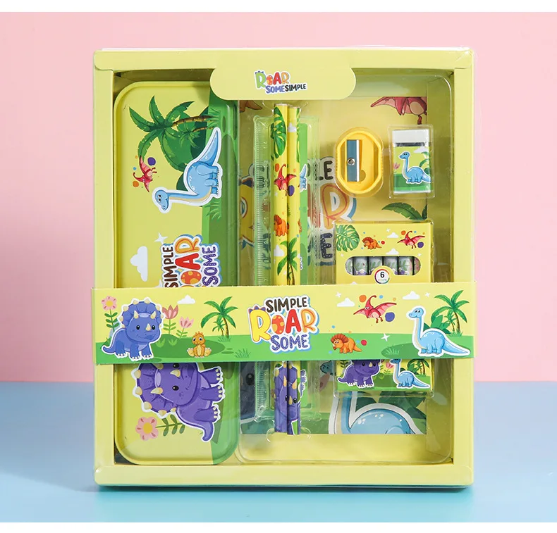 School Supplies Student Stationery Gift Set Kids with Pencil and crayons