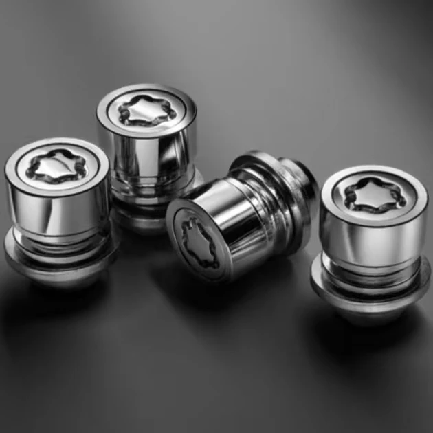 Hot Sale new product solid rose gold slim wheel small 7 point star key car lug nuts
