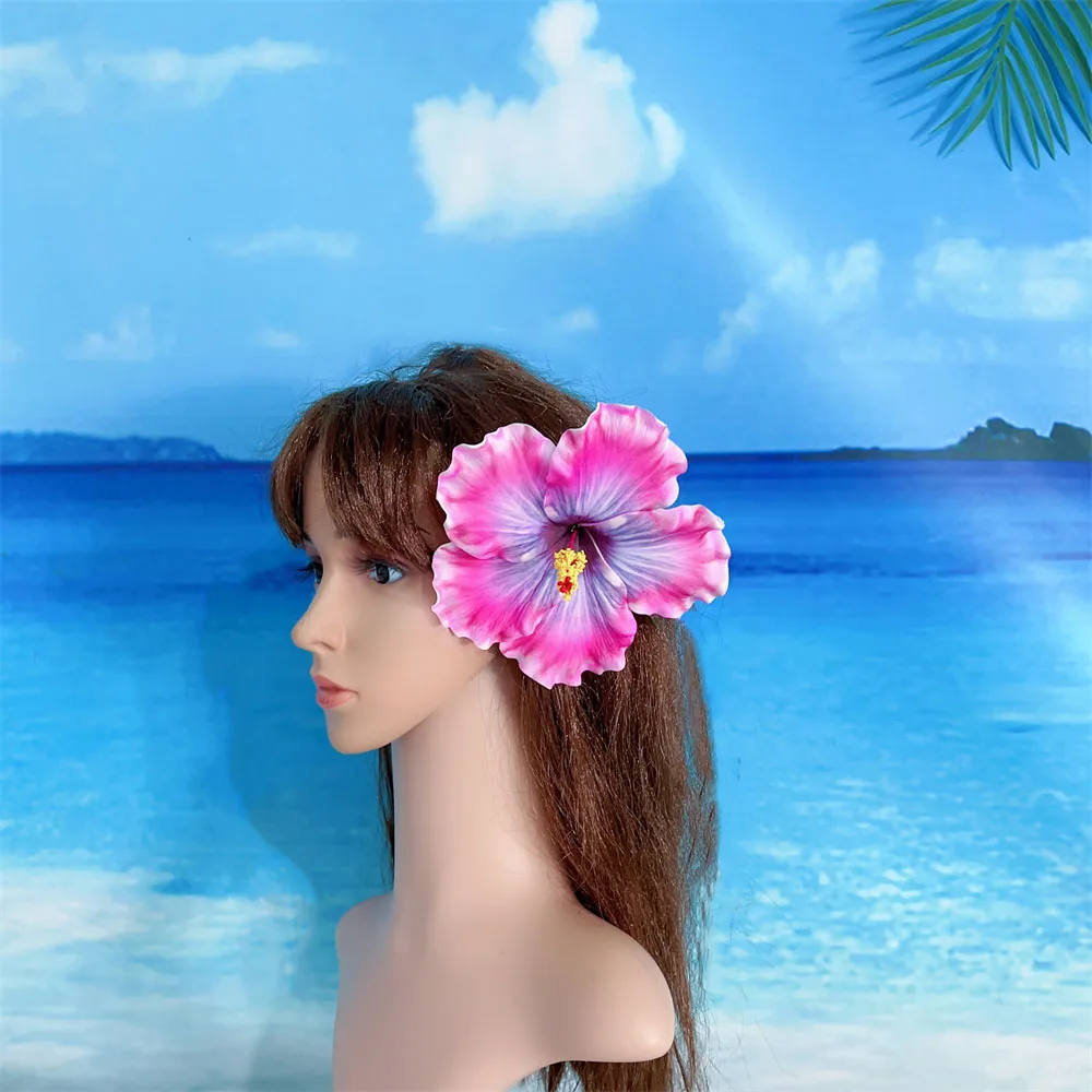 High Quality  15cm EVA Foam Artificial  Hibiscus Big  Hair Pick Hawaiian Flower for Store Wholesale KN-hf111