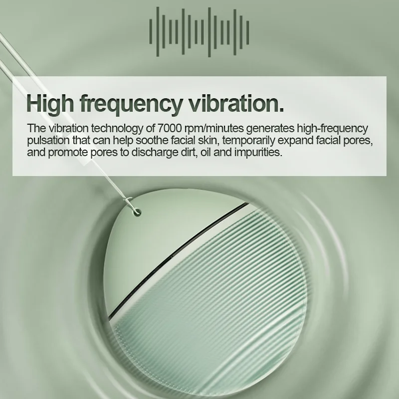 Waterproof Sonic Vibrating Silicone Face Cleansing Brush Gentle Exfoliating Massaging For Deep Cleansing