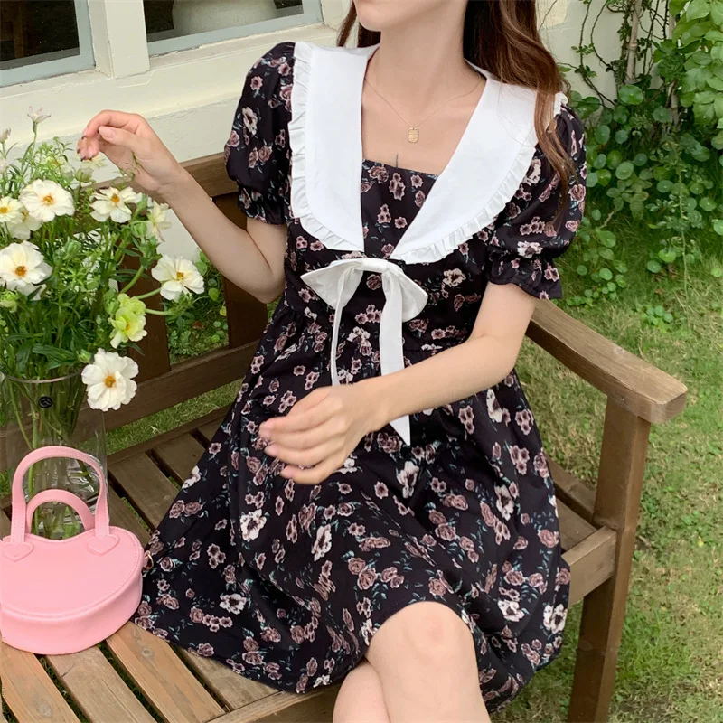 Fat sister summer collect waist show thin floral cute small student reduce age short skirt