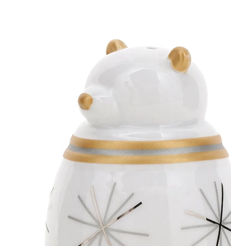 3D Christmas kitchen coffee/tea/sugar gift canister jar with golden silver handpainting