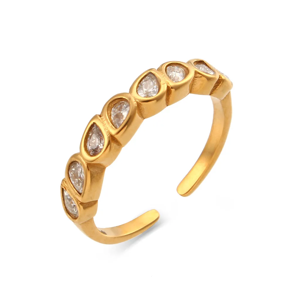 18k gold plated stainless steel ring water resistant gold jewelry