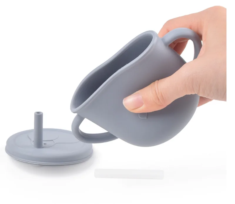 New type top sale eco-friendly silicone toddler cup straw, bpa silicone straw cup