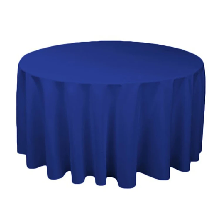 100% Polyester Washable Royal Blue Table Cloth Round Tablecloth for Circular Table