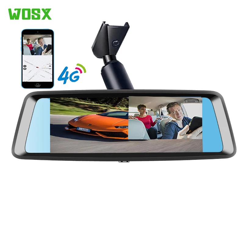 Car interior rearview mirror black hidden dual-lens driving recorder 4G remote monitoring video GPS track