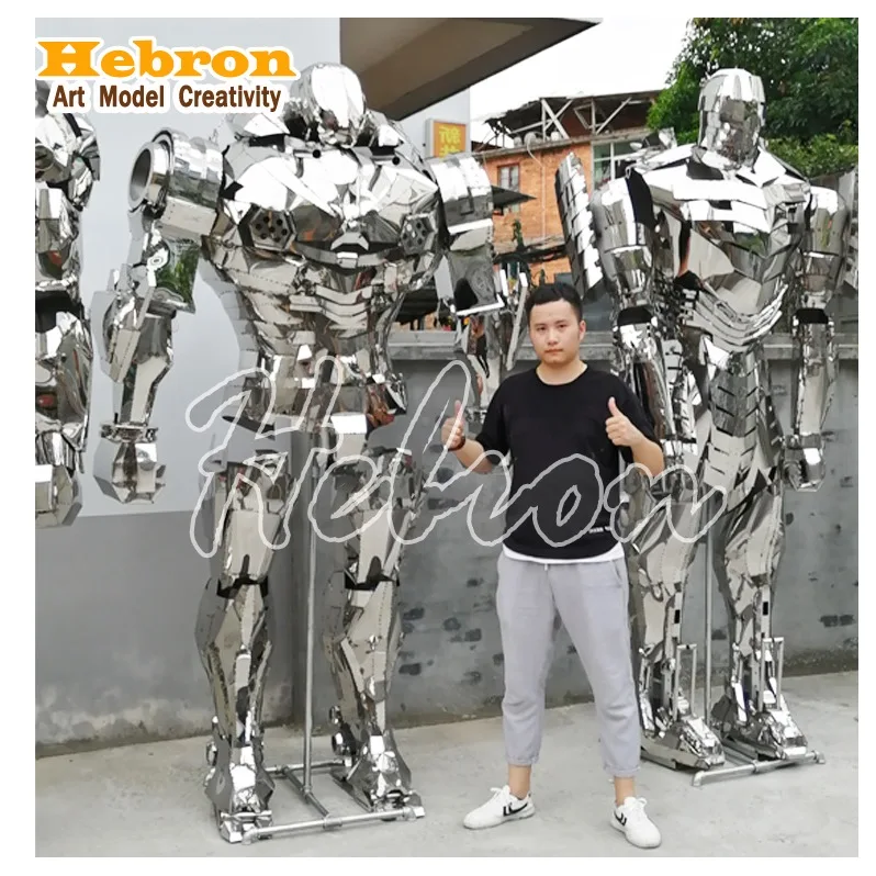 Custom Hand Casting Modern Style Outdoor Garden Large Metal Animal Statue Copper Brass Bronze Life Size robot Sculpture